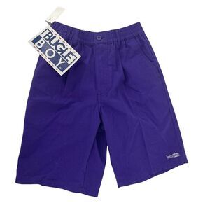Bugle Boy Vintage 90s Shorts Purple Deadstock Boys Size Large 8.5 In Inseam NEW
